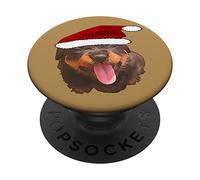 Simpatico cucciolo di Rottweiler che indossa un cappello da Babbo Natale per le PopSockets PopGrip Adesivo
