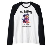 Simpatico cucciolo di Rottweiler, design divertente per gli amanti degli animali domestici Maglia con Maniche Raglan