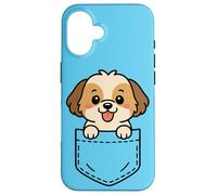 Simpatico cucciolo di Shih Tzu Pocket Pal divertente Shih Tzu cane di piccola taglia Custodia per iPhone 16