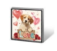 Simpatico cucciolo felice rose rosse cuore palloncini unisex spille e spille quadrati leggeri bavero distintivo gioielli per abbigliamento scialle cappello