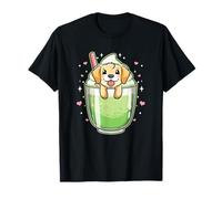 Simpatico cucciolo in Matcha Drink Kawaii Dog Dessert Art Maglietta