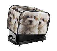 Simpatico cucciolo maltese 2 fette di copertura per tostapane trapuntato copertura per piccoli elettrodomestici con manico per la decorazione della casa tavolo cucina