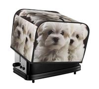 Simpatico cucciolo maltese 4 fette di copertura per tostapane trapuntato copertura per piccoli elettrodomestici con manico per la decorazione della casa tavolo cucina