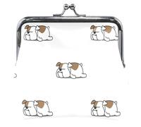 Simpatico cucciolo personalizzato, sacchetto di monete in pelle bianca per donne, simpatico lucchetto da bacio, borsa cambio valuta per ragazze, carino puppies bianco 1, taglia unica, Carino Puppies