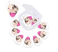 Simpatico cucciolo Stampa Plettro per chitarra, confezione da 12 pezzi, con custodia per plettro, plettri per chitarra, 0,46 mm, 0,96 mm, 0,71 mm, accessori per chitarra per basso, chitarre acustiche