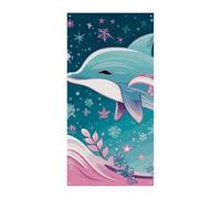 Simpatico delfino fiocco di neve banner per porta di benvenuto primavera estate copertura per porta sfondo appeso bandiera portico segno per porta d'ingresso decorazioni stagionali per feste per