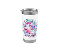 Simpatico delfino oceano flusso positivo vibrazioni motivazionali design Bicchiere termico in acciaio inox doppia parete