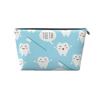 Simpatico dentista igienista dentale stampa blu, Borsa da toilette Borsa per trucco Borsa per cosmetici Borsa da toilette da viaggio portatile