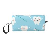 Simpatico dentista igienista dentale stampa blu, Borsa per il trucco Borsa per cosmetici Borsa da toilette da viaggio portatile Borsa per trucco Organizer
