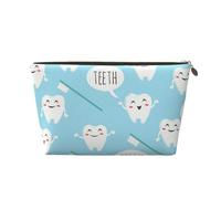 Simpatico dentista igienista dentale stampa blu, Borsa per il trucco Borsa per cosmetici Borsa da toilette da viaggio portatile Borsa da toilette