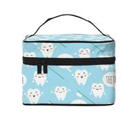 Simpatico dentista igienista dentale stampa blu, Borsa per il trucco Borsa per cosmetici Borsa da viaggio portatile da viaggio Astuccio per matite
