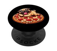 Simpatico design a cartoni animati per amanti della pizza PopSockets PopGrip Adesivo