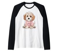 Simpatico Design a Forma di Cucciolo di Cockapoo per Amanti dei Cani e Ragazze Maglia con Maniche Raglan