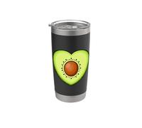 Simpatico design a forma di cuore con avocado kawaii Bicchiere termico in acciaio inox doppia parete