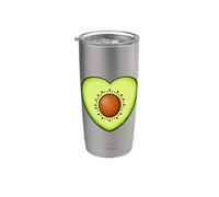 Simpatico design a forma di cuore con avocado kawaii Bicchiere termico in acciaio inox doppia parete