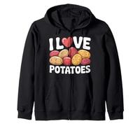 Simpatico Design a Forma di Cuore con Scritta I Love Potatoes Felpa con Cappuccio
