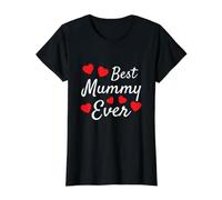 Simpatico Design a Forma di Cuore con Scritta in Inglese Best Mummy Ever Maglietta con Stampa Grafica Economica