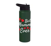Simpatico design a forma di cuore con scritta in inglese "Best Mummy Ever" Stainless Steel Insulated Water Bottle
