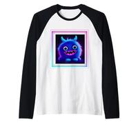Simpatico design a forma di mostro soffice, adorabile creatura luminosa Maglia con Maniche Raglan