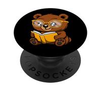 Simpatico design a forma di orso nerd PopSockets PopGrip Adesivo