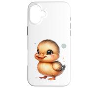 Simpatico design a forma di pulcino per bambini e amanti degli animali Custodia per iPhone 16 Plus