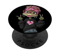 Simpatico design a forma di rana in stile cartone animato, per amanti PopSockets PopGrip Adesivo