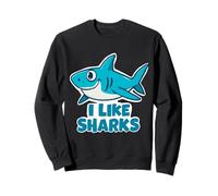 Simpatico design a forma di squalo "I Like Sharks" per amanti degli squali Felpa