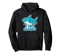 Simpatico design a forma di squalo "I Like Sharks" per amanti degli squali Felpa con Cappuccio