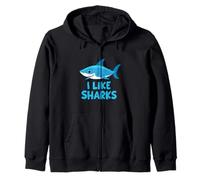 Simpatico design a forma di squalo "I Like Sharks" per amanti degli squali Felpa con Cappuccio
