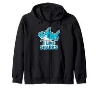 Simpatico design a forma di squalo "I Like Sharks" per amanti degli squali Felpa con Cappuccio