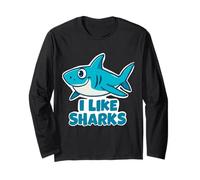 Simpatico design a forma di squalo "I Like Sharks" per amanti degli squali Maglia a Manica