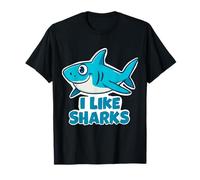 Simpatico design a forma di squalo "I Like Sharks" per amanti degli squali Maglietta