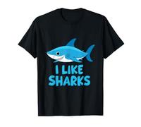Simpatico design a forma di squalo "I Like Sharks" per amanti degli squali Maglietta