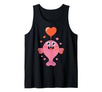 Simpatico Design a Palloncino a Forma di Cuore con Pesce Rosa - Kawaii Love Canotta