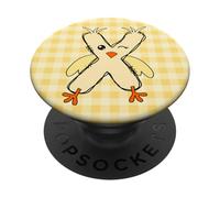 Simpatico design a quadretti con lettere dell'alfabeto PopSockets PopGrip Adesivo