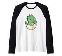 Simpatico Design a Sorpresa a Forma di Uovo di Dinosauro Maglia con Maniche Raglan