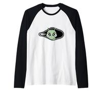 Simpatico design alieno cerniera adorabile sbirciata Maglia con Maniche Raglan