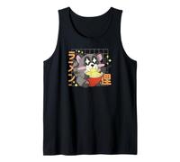 Simpatico Design Anime con Procione Che Mangia Ramen Kawaii Canotta