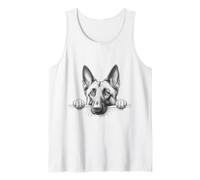 Simpatico design belga Malinois che sbircia per il proprietario del cane Canotta