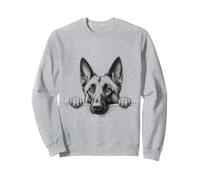 Simpatico design belga Malinois che sbircia per il proprietario del cane Felpa