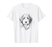 Simpatico design Bernedoodle che sbircia il cane Maglietta