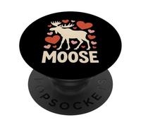 Simpatico design con alce romantica, arte animale del bosco PopSockets PopGrip Adesivo