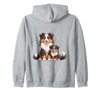 Simpatico Design con Cane da Pastore Australiano e Cucciolo Felpa con Cappuccio