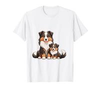Simpatico Design con Cane da Pastore Australiano e Cucciolo Maglietta