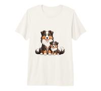 Simpatico Design con Cane da Pastore Australiano e Cucciolo Maglietta Premium