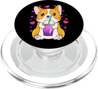 Simpatico design con cane Kawaii Corgi Boba Tea PopSockets PopGrip per MagSafe