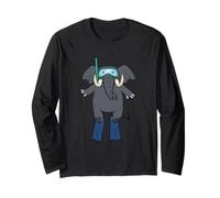 Simpatico Design con Elefante e Snorkeling in Stile Cartone Animato Maglia a Manica