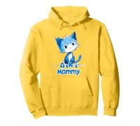 Simpatico design con gatto blu per Ash Mommy Felpa con Cappuccio
