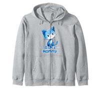 Simpatico design con gatto blu per Ash Mommy Felpa con Cappuccio