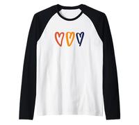 Simpatico Design con Tre Cuori per Uomini, Donne e Bambini Maglia con Maniche Raglan